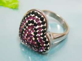 Stainless Steel Stone&Crystal Ring