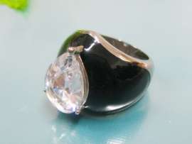 Stainless Steel Stone&Crystal Ring