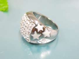 Stainless Steel Stone&Crystal Ring