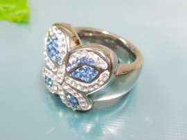 Stainless Steel Stone&Crystal Ring