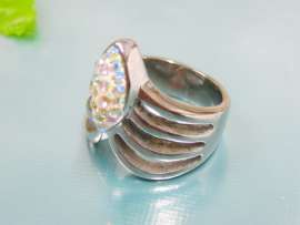 Stainless Steel Stone&Crystal Ring