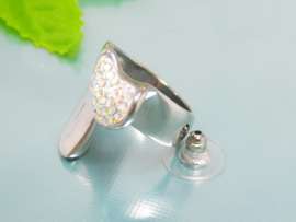 Stainless Steel Stone&Crystal Ring