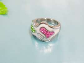 Stainless Steel Stone&Crystal Ring