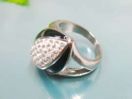 Stainless Steel Stone&Crystal Ring