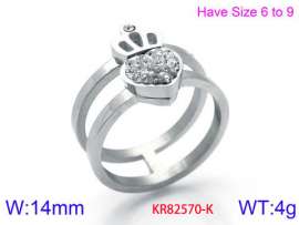 Stainless Steel Stone&Crystal Ring