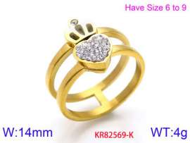 Stainless Steel Stone&Crystal Ring