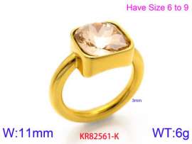 Stainless Steel Stone&Crystal Ring