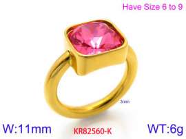 Stainless Steel Stone&Crystal Ring