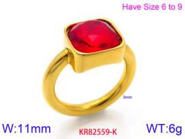 Stainless Steel Stone&Crystal Ring