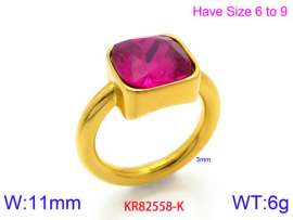 Stainless Steel Stone&Crystal Ring