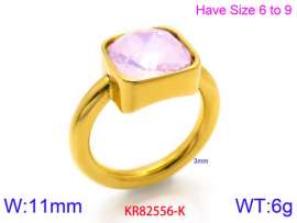 Stainless Steel Stone&Crystal Ring