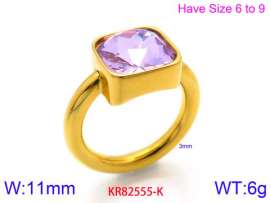 Stainless Steel Stone&Crystal Ring