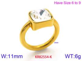 Stainless Steel Stone&Crystal Ring