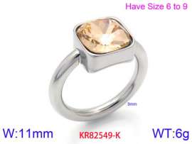 Stainless Steel Stone&Crystal Ring