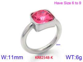 Stainless Steel Stone&Crystal Ring