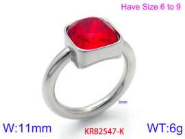 Stainless Steel Stone&Crystal Ring