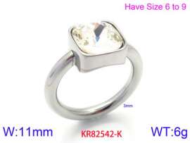 Stainless Steel Stone&Crystal Ring