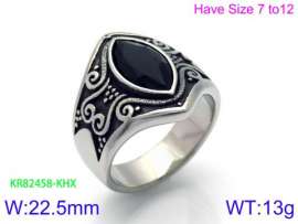 Stainless Steel Stone&Crystal Ring