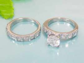 Stainless Steel Stone&Crystal Ring