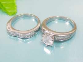 Stainless Steel Stone&Crystal Ring