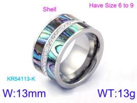 Stainless Steel Stone&Crystal Ring