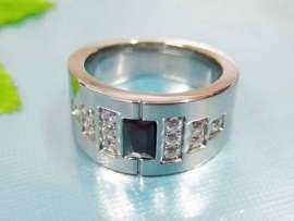 Stainless Steel Stone Ring