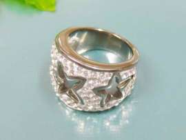 Stainless Steel Stone Ring