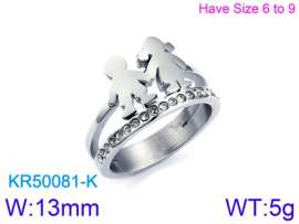 Stainless Steel Stone&Crystal Ring