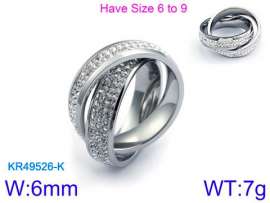 Stainless Steel Stone&Crystal Ring