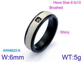 Stainless Steel Stone&Crystal Ring