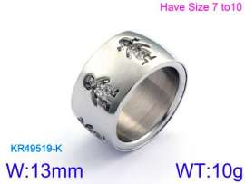 Stainless Steel Stone&Crystal Ring