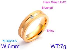 Stainless Steel Stone&Crystal Ring