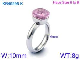 Stainless Steel Stone&Crystal Ring