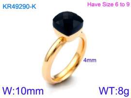 Stainless Steel Stone&Crystal Ring