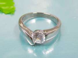 Stainless Steel Stone Ring
