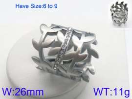 Stainless Steel Stone&Crystal Ring