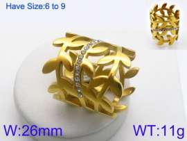 Stainless Steel Stone&Crystal Ring