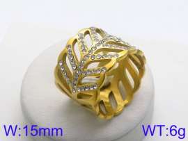 Stainless Steel Stone&Crystal Ring