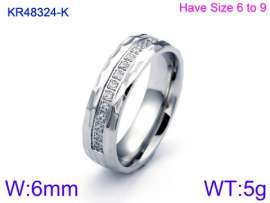 Stainless Steel Stone&Crystal Ring