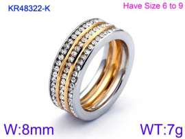 Stainless Steel Stone&Crystal Ring