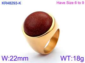 Stainless Steel Stone&Crystal Ring