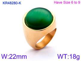 Stainless Steel Stone&Crystal Ring