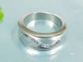 Stainless Steel Stone Ring