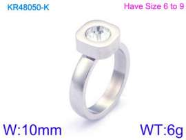 Stainless Steel Stone&Crystal Ring