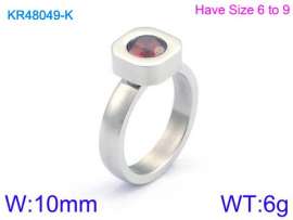 Stainless Steel Stone&Crystal Ring