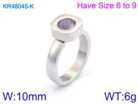 Stainless Steel Stone&Crystal Ring