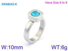 Stainless Steel Stone&Crystal Ring