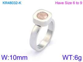 Stainless Steel Stone&Crystal Ring