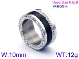 Stainless Steel Stone&Crystal Ring
