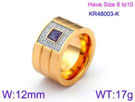 Stainless Steel Stone&Crystal Ring